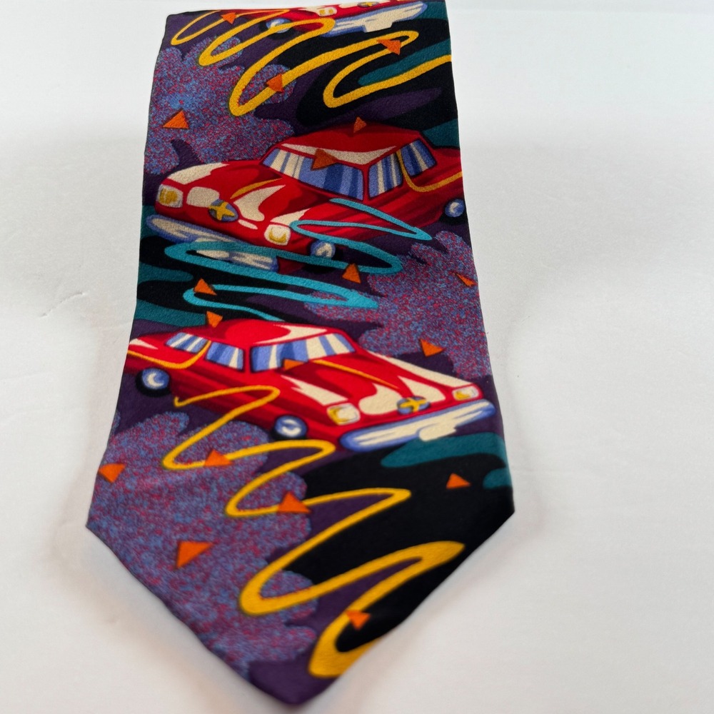 The Beatles Drive My Car 1991 Vintage Silk Tie Manhattan Menswear Group Purple